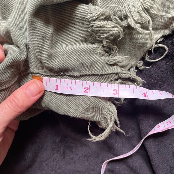 High rise Green Denim Shorts - Picture 3 of 5